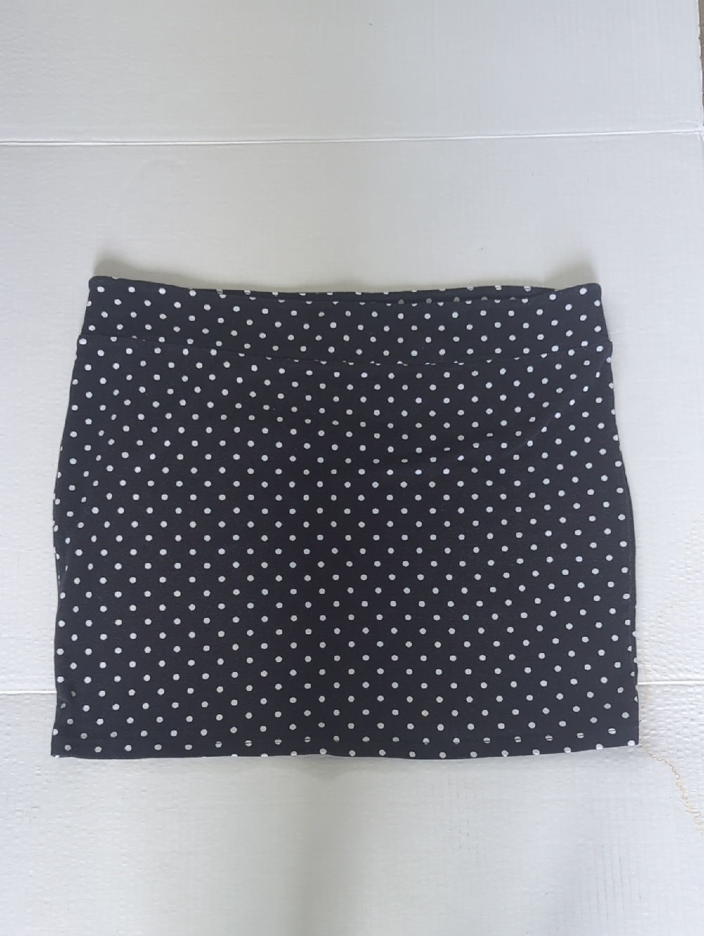 Xhilaration Black & White Polka Dot Stretch Mini Skirt